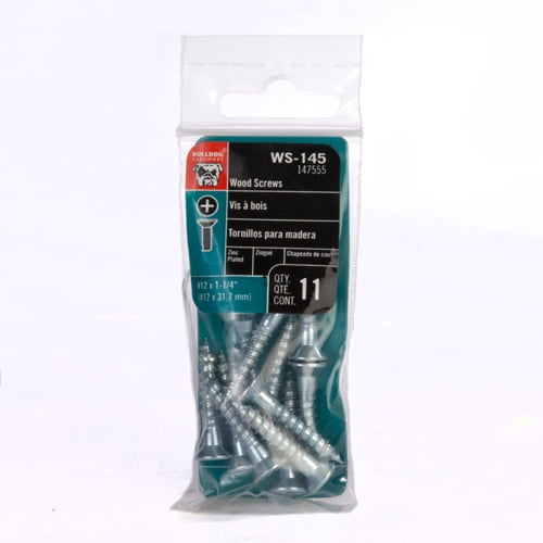 Bulldog Hardware #12 x 1-1 4" Wood Screws, 11pk by Newell Rubbermaid