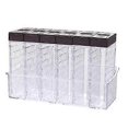 thumbnail image 1 of Transparent spice storage box, plastic spice jars with tray and double opening lid, 1 of 5