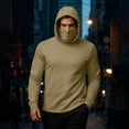thumbnail image 2 of LNWUY Mens Hoodie with Face Mask Long Sleeve Windproof Hooded Sweatshirt Workout Running Pullover Winter Casual Basic Hoodies Yellow XL, 2 of 9
