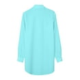thumbnail image 5 of Oversized Button Down Shirts for Women, Yigetop Women Long Sleeve Solid Color Tops Long Loose Thin Plus Size Shirts Blouses Tops Button Up Shirt Women Light Blue 3XL, 5 of 6