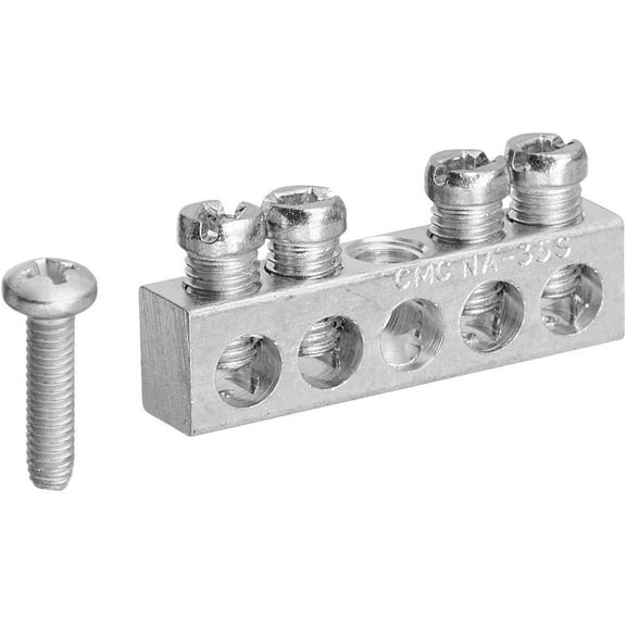 Square D 4 Terminal Ground Bar Kit PK4GTACP - Electrical Panel Grounding Bar - Silver