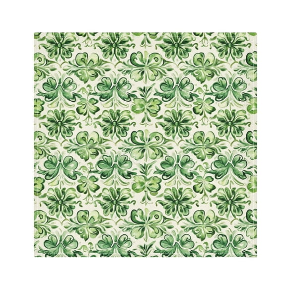 Qxltty St Patricks Green Cloverleaf Napkins 20×20in Perfect for Parties Dinners Weddings Cocktail Housewarming Cloth Napkins Set of 6