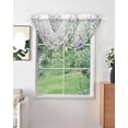 thumbnail image 2 of Waterfall Valances for Windows, Pink Blue Spring Floral Kitchen Sheer Valance Curtains, Watercolor Elegant Botanical Rod Pocket Elegant Swag Valances for Living Room Bedroom, 47.2"x38.5", 3 Panel, 2 of 8