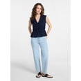thumbnail image 3 of Time and Tru Women's Textured Tie Front Top, Sizes XS-XXXL, 3 of 6
