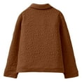 thumbnail image 6 of CUZIBR Women Casual Jacket Flower Quilted Plus Size Long Sleeve Breasted Lapel Double Solid Color Tops With Pocket Loose Fit Outwear,Brown,M, 6 of 6
