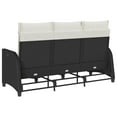 thumbnail image 5 of vidaXL Reclining Garden Sofa with Cushions L-shaped Black Poly Rattan, 5 of 5