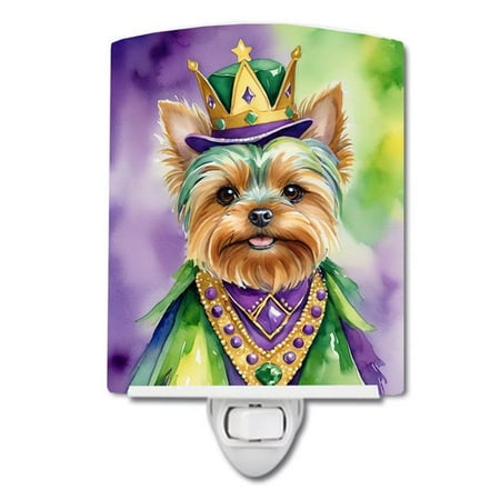 

Yorkshire Terrier King of Mardi Gras Ceramic Night Light 4 in x 6 in