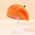 thumbnail image 6 of HAYIMI Toddler Halloween Pumpkin Hat Winter Warm Knit Beret Hats, Baby Pumpkin Design Knitted Hat, 6 of 6