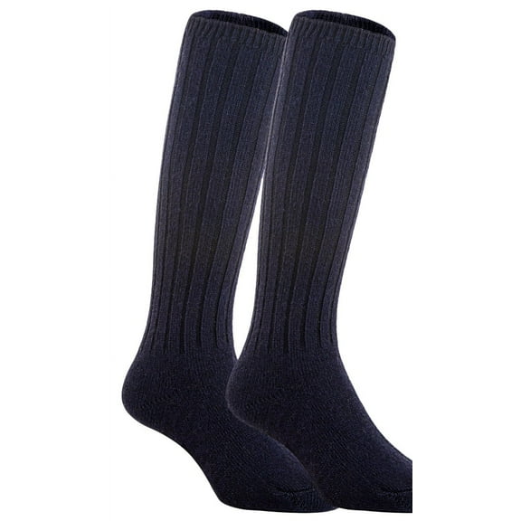 Lian Style Unisex Baby Children 4 Pairs Knee-high Wool Boot Blend Boot Socks Size 0-2Y(Navy)