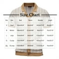 thumbnail image 2 of YLSDY Fashion Men's Striped Knitted Button Collared Shirt Lapel Single-Breasted Casual Business Cardigan T-Shirt Tops Retro Knit Vintage Striped Shirt Khaki XXL, 2 of 8
