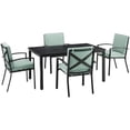 thumbnail image 1 of Crosley Furniture Kaplan 5-Piece Fabric & Metal Outdoor Dining Set in Mist Green, 1 of 17