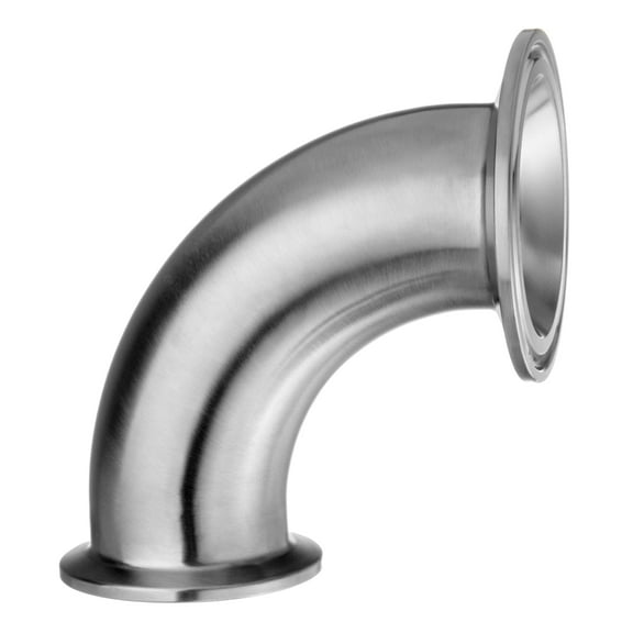 Sanitary Fitting - 304 Stainless Steel - Quick-Clamp - 90° Elbow Reducer - 3" x 2" Tube OD