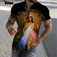 thumbnail image 2 of Camisetas con estampado digital "Jesús ama a todos", gráficas cristianas para hombre, blusas casuales de manga corta de talla grande, camisas ajustadas para hombre, 2 of 4