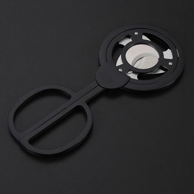 Cortador de cigarros negro, tijeras sin pérdidas de acero inoxidable, anillo de embalaje de caja de regalo con diseño de cortes, guillotina de cigarros, diseño ergonómico