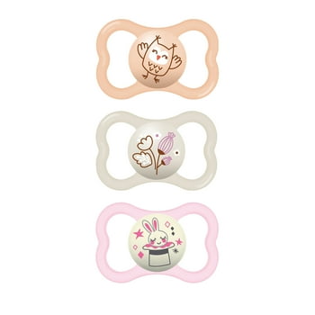 MAM Air Day & Night Pacifiers (3 pack), MAM Sensitive Skin Pacifier 6+ Months, Glow in the Dark Pacifier, Best Pacifier for fed Babies, Baby Girl Pacifiers