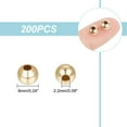 thumbnail image 3 of 200pcs 304 Stainless Steel Beads Hollow Round Golden 6x5mm Hole: 2.2mm, 3 of 5