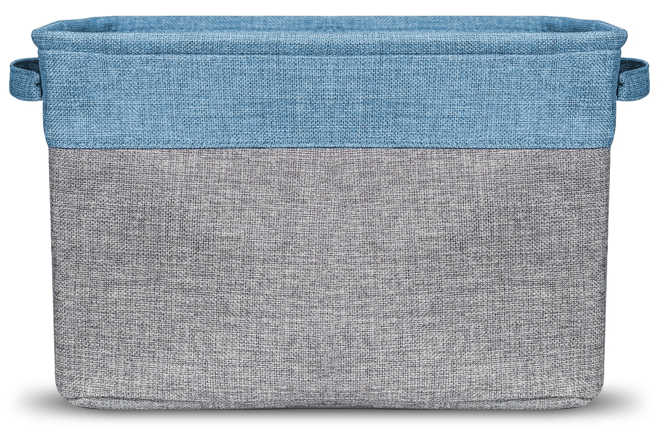 Sorbus Twill Storage Large Rectangular Fabric Collapsible Basket Organizer with Carry Handles, Multiple Colors, Set of 3