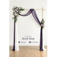 thumbnail image 2 of Dusty Blue Artificial Wedding Arch Flowers Kit Pack of 4, 2pcs Hanging Flower Arrangement 2pcs Chiffon Drape Ceremony Spring Fake Silk Rose Arbor Backdrop Floral Swag Outdoor Beach Decor, 2 of 6