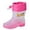 Pink, variant on Girl Rain Boots Fashionable Cartoon Transparent Outdoor Rain Boots for Girls Comfortable Flat Sole Design