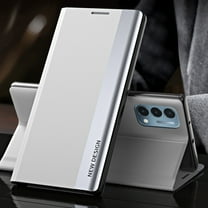 TECH CIRCLE OnePlus Nord N200 5G Case, Ultra-Thin Slim Premium Leather Luxury Business Shockproof Bumper Full Body Protective Magnetic Kickstand Cover for OnePlus Nord N200 5G 6.49 inch, White