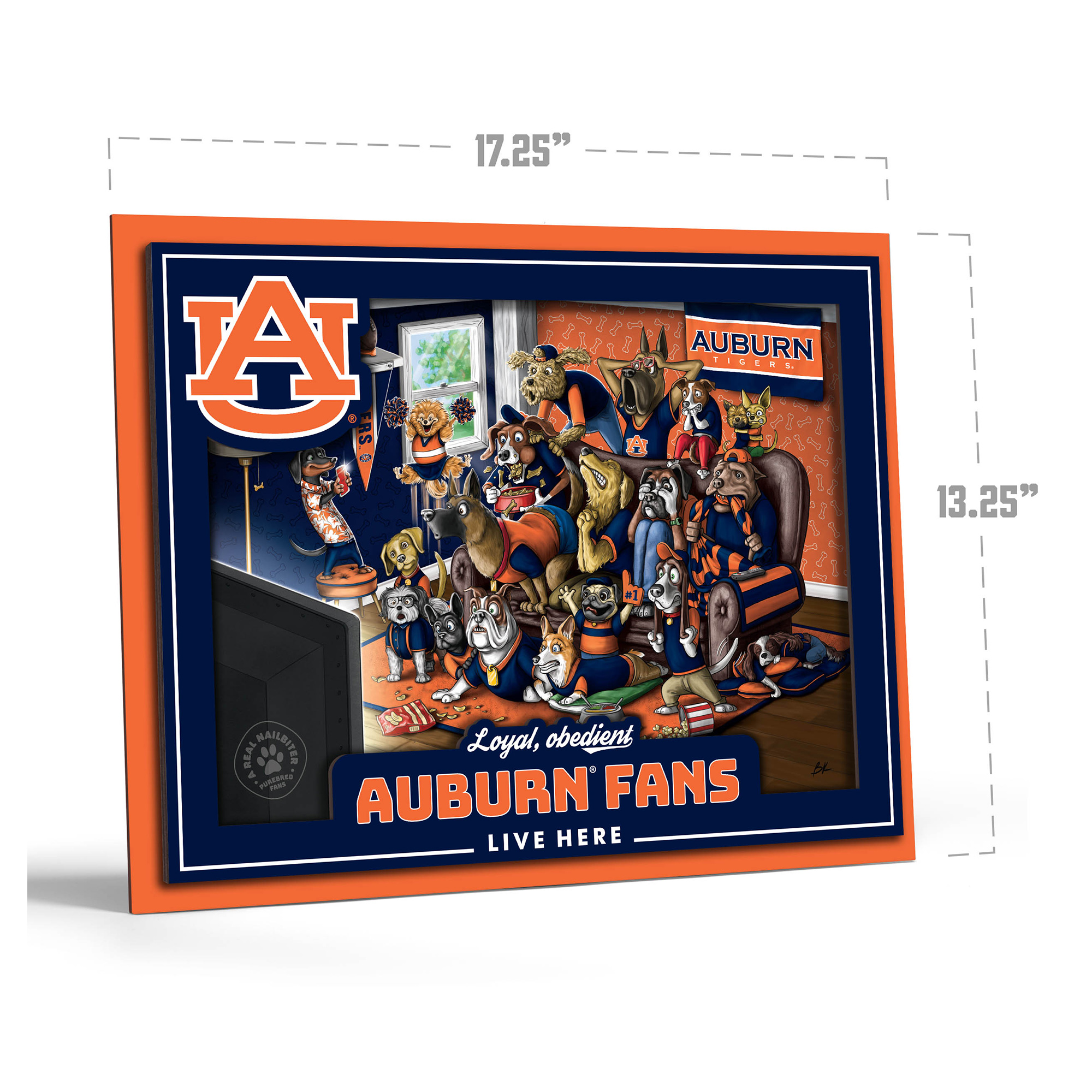 IDNA Auburn Tigers 13.25" x 17.25" Purebred Fans Wall Art