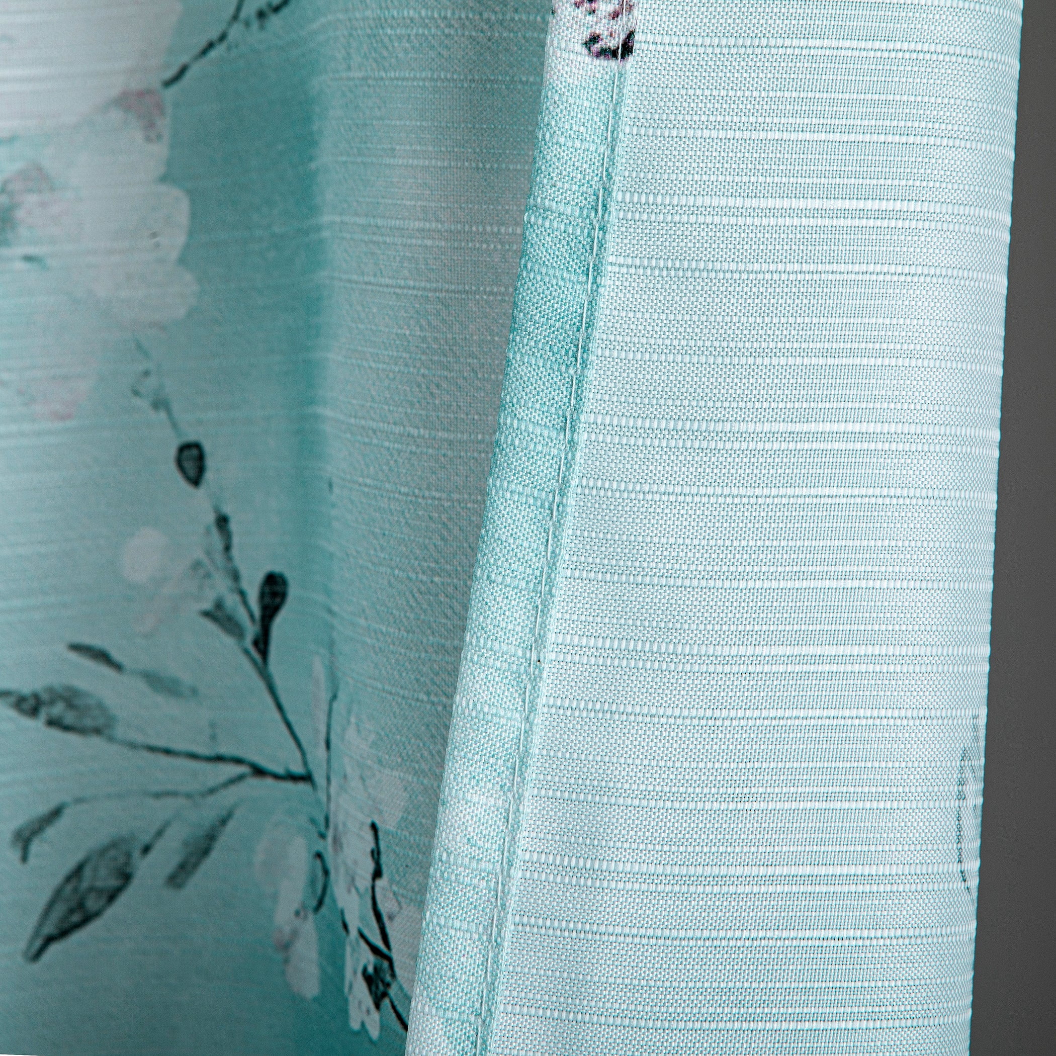Dainty Home Teal Cascading Floral Fabric Shower Curtain with 12 Metal Rollerball Hooks – 3D Textured Design, Water-Repellent, Machine-Washable Bathroom Curtain, 70" x 72"