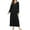 Black, variant on Women's Long Sleeve Nightgown Long Sleepshirts Henley Sleep Dress Full Length Sleepwear