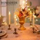 thumbnail image 5 of Candelabros cónicos, candelabro de oro grueso y pesado para centro de mesa, recepción de boda, decoración festiva de repisa navideña o decoración del hogar, juego de 4, 5 of 5