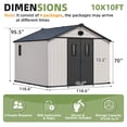 thumbnail image 2 of MELLCOM 10 x 10 FT Resin Outdoor Storage Shed with Floor, Outdoor Storage Tool Shed with Windows and Lockable Door, Resin Garden Shed for Lawnmower, Bike, Pool Supply, 2 of 8