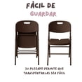 thumbnail image 4 of Set 10 Sillas Plegables Reforzadas 120kg Acero Polietileno Comedor Hogar Eventos Color Café Ratán., 4 of 5