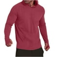 thumbnail image 2 of Posijego Men's Workout Tops Sun Protection Shirts Basic T-Shirts Outdoor Hiking Fishing Pullover Hooded Shirts, 2 of 4