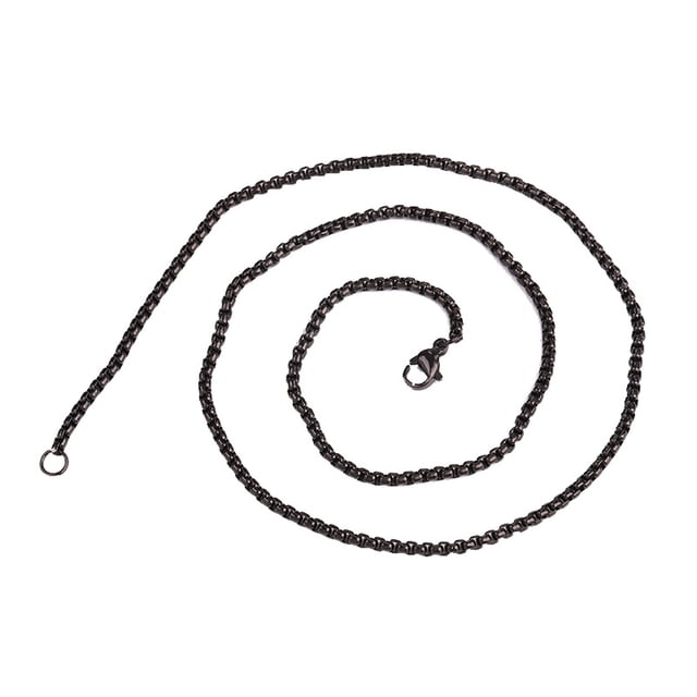 1 cadena para hombres, collares de cadena para hombres, collar de cadena para hombres, mujeres y niños, 2,0 mm x 50 cm (negro)