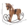 Rustic Rocking Horse RUNROTOO Brown Retro Wooden Rocking Horse Statue Rustic Handcrafted ...