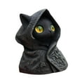 thumbnail image 2 of Escultura de animal con figura de gato, creativa y decorativa, estatua de capa decorativa para estantes. Ojos amarillos, 2 of 9
