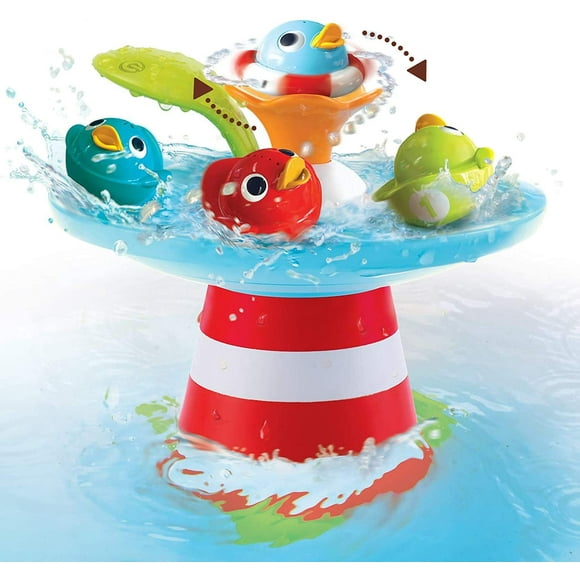 Heytea Duck Race Baby Bath Toy - Water Fountain and Four Racing Magical Ducks for Bathtime Sensory Development - Bath Time Fun 6 Months and Up