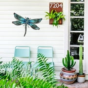 LIFFY Metal Dragonfly Wall Decor - Outdoor Garden Art for Patio, Living Room, Bedroom - Dragonfly Gifts (14inch, Metal & Glass)
