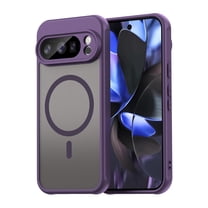 YEYKX Magnetic for Google Pixel 10 Pro Case [Compatible with MagSafe] [Military Grade Drop Protection] Translucent Matte Shockproof Phone Case,Purple,For Google Pixel 10 Pro