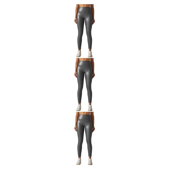 Qarigey Mallas de cuero para mujer, pantalones pitillo de Yoga de cintura alta, sin grietas, pantalones ajustados de realce, medias sexis de Type1 NO1