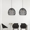 thumbnail image 3 of Arturesthome 1 Light Rattan Woven Pendant Fixture Shades Ceiling Light,Handmade Hanging Lamp for Cafe Bar Restaurant Black, 3 of 6