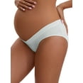 thumbnail image 4 of INSPIRE CHIC Women's Cotton Low Waist Under the Bump Maternity Briefs Pregnancy Classic Underwear XL Light Blue, 4 of 4
