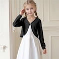 thumbnail image 2 of XXWXYD Girls Long Sleeve Cardigan Little Girls Cute Dressy Cardigan Tops Kids Cropped Bolero Shrugs Cover Up Fall Outfits, 2 of 6