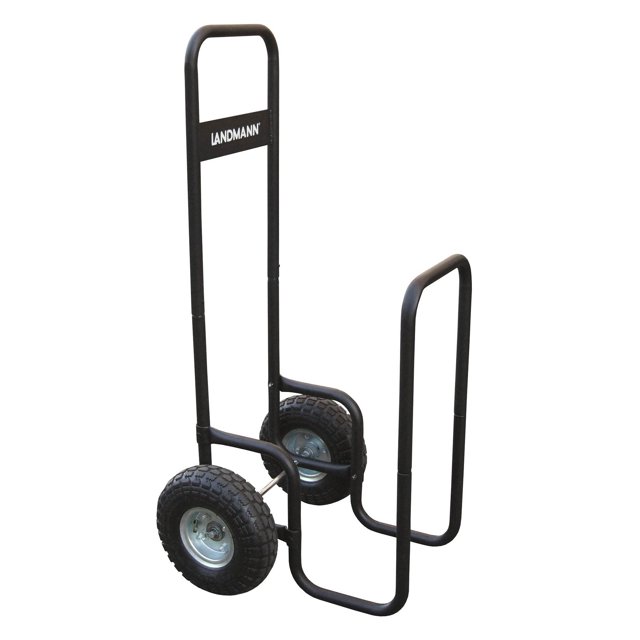Landmann Wheeled Firewood Log Transport Carrier Rack Caddy w/ Weatherproof Cover