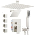 thumbnail image 4 of Brushed Gold Shower System   Ceiling Mount Shower Set Wall Mount Rainfall Showerhead with Handheld Functions -Pressure Spray  Dual Rain Shower Faucet Set with Valve Complete, 4 of 4