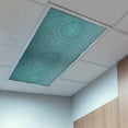 thumbnail image 2 of 2 Pack Ethnic Style Fluorescent Light Covers for Ceiling Lights Abstract Floral Turquoise Gradual Magnetic Ceiling Light Covers Overhead Light Filters for Office Classroom Home, 2 of 9