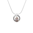 thumbnail image 2 of Delight Jewelry Silvertone Egg Pink & Lavender Gymnastics Ring Charm Necklace, 18", 2 of 4