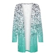 thumbnail image 5 of XFLWAM Floral Print Cardigan for Women Lightweight Open Front Cotton Cardigans with Pockets Casual Thin Cardigan Sweaters Light Green L, 5 of 5