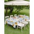 thumbnail image 4 of Outdoor Tablecloth with Umbrella Hole for Patio/Picnic/Party/Camping, Yellow Flowers Checkered Waterproof Table Cloth Rectangle Table Cover Washable, Blue Plaid Farmhouse Art Floral (60"x 120"), 4 of 9