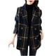 thumbnail image 2 of Chaqueta y abrigos casuales de manga larga sin capucha para mujer, chaqueta holgada de lana con retazos a cuadros a la moda, abrigo para mujer, 2 of 5
