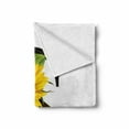 thumbnail image 2 of Letter S Soft Flannel Fleece Throw Blanket, Flora Elements Sunflowers on Dark Colored Abstract Art Print, Cozy Plush for Indoor and Outdoor Use, 50" x 70", Yellow Green Black, by Ambesonne, 2 of 6
