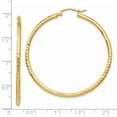 thumbnail image 2 of Beautiful 14k Diamond-cut 2mm Round Tube Hoop Earrings, 2 of 2
